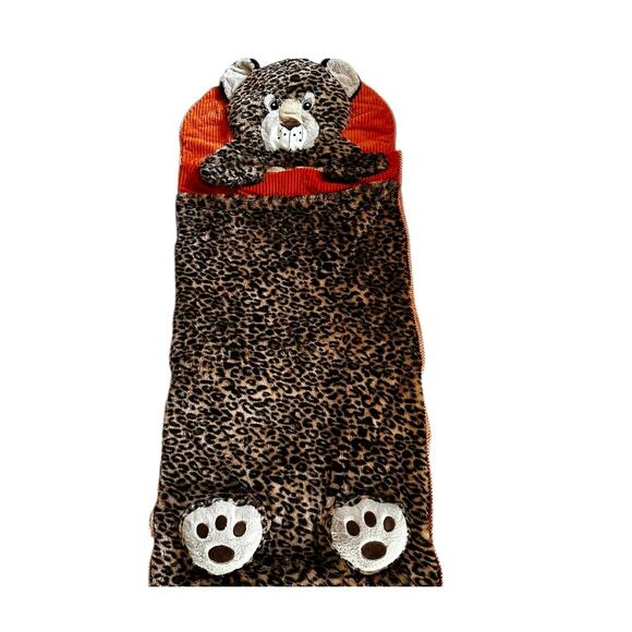 Cozy Leopard Sleep Sack, Soft Full Size Kids Sleeping Bag, EUC - Picture 2 of 7